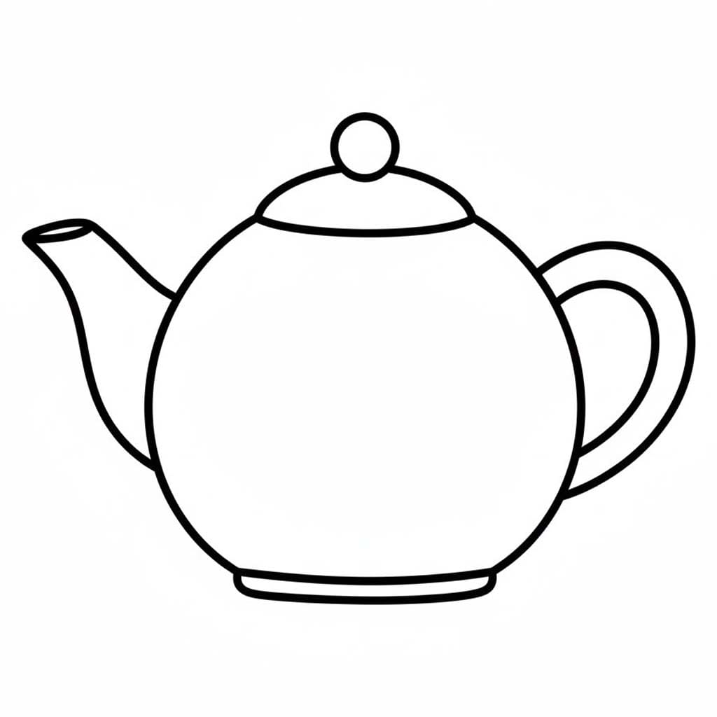 Tekenen Theepot gratis afdrukbaar