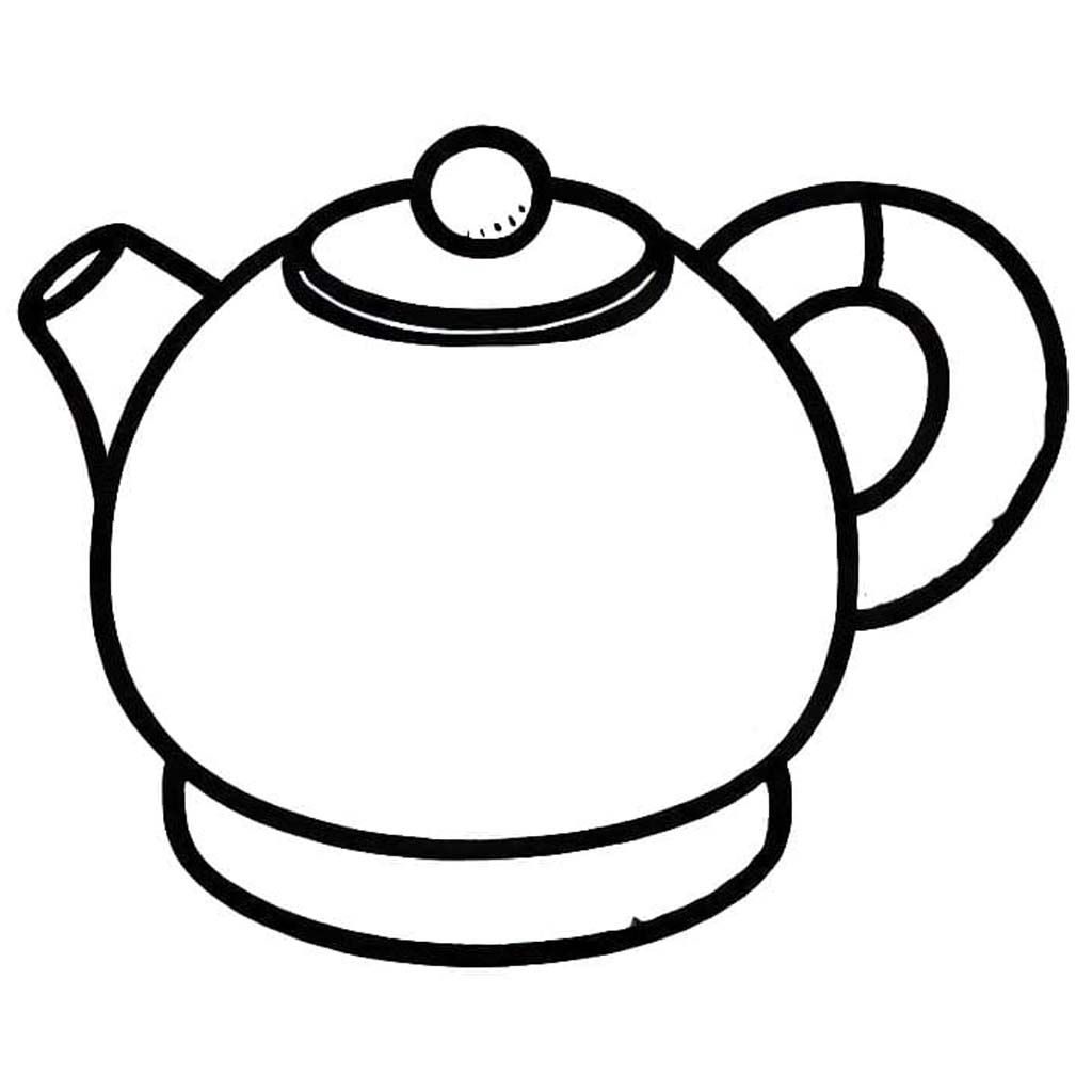 Tekenen Theepot gratis voor kinderen