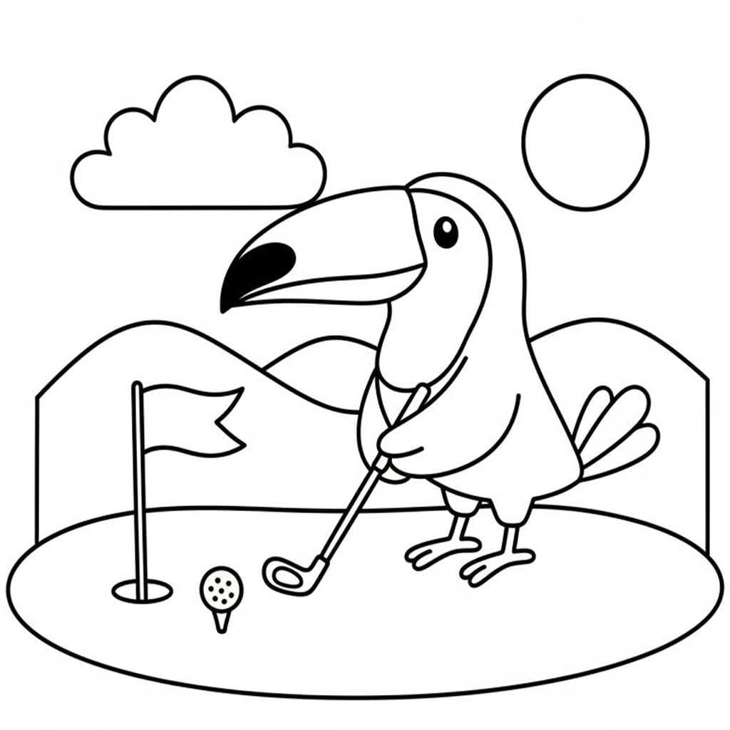 Tekenen Toekan gratis afdrukbaar eenvoudig