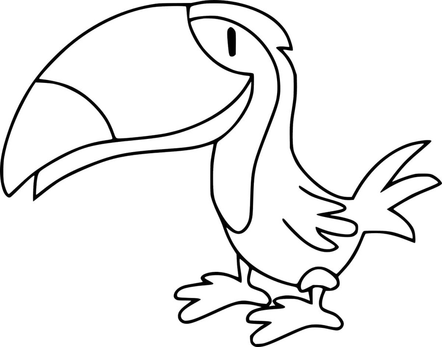 Tekenen Toekan gratis afdrukbaar simpel