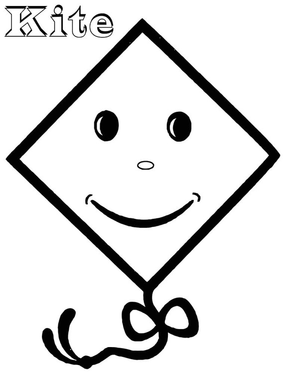 Tekenen Vlieger gratis afdrukbaar eenvoudig