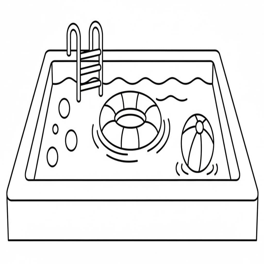 Tekenen Zwembad afdrukbaar