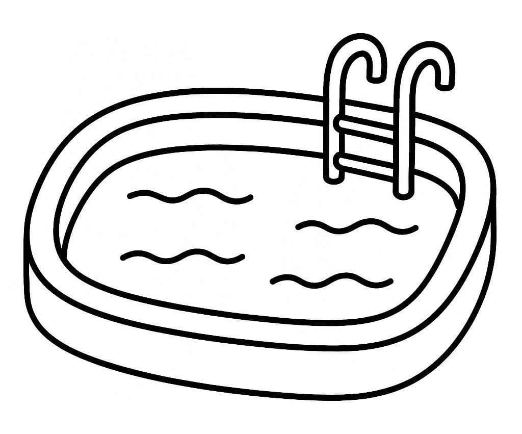 Tekenen Zwembad gratis afdrukbaar basis