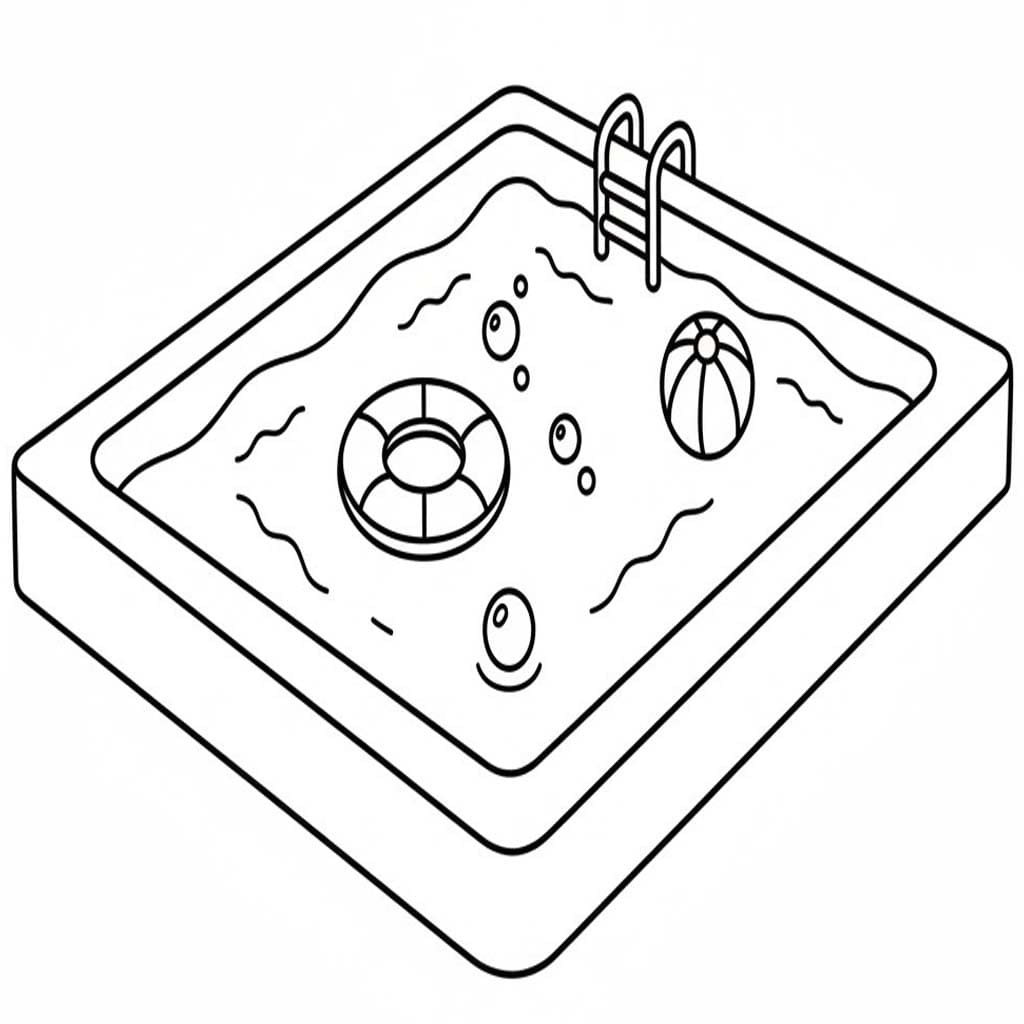 Tekenen Zwembad gratis afdrukbaar