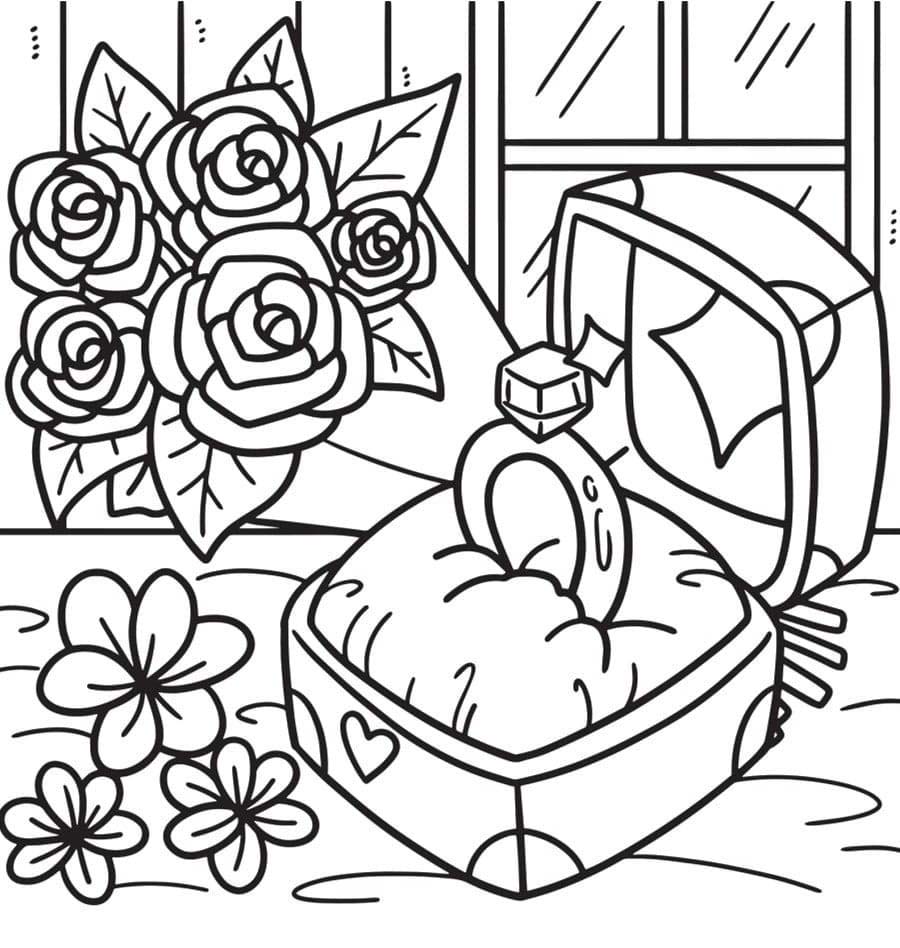 Tekening Trouwen afdrukbaar eenvoudig