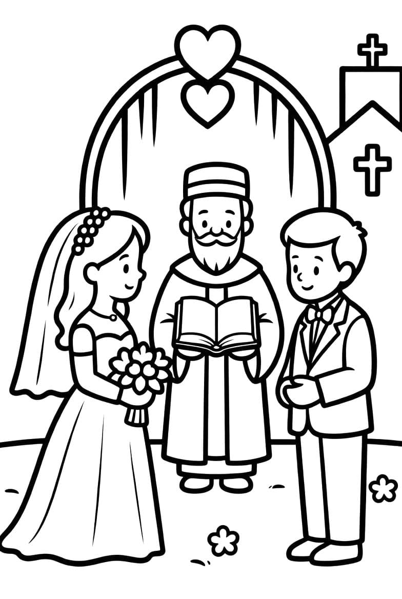 Tekening Trouwen afdrukbaar