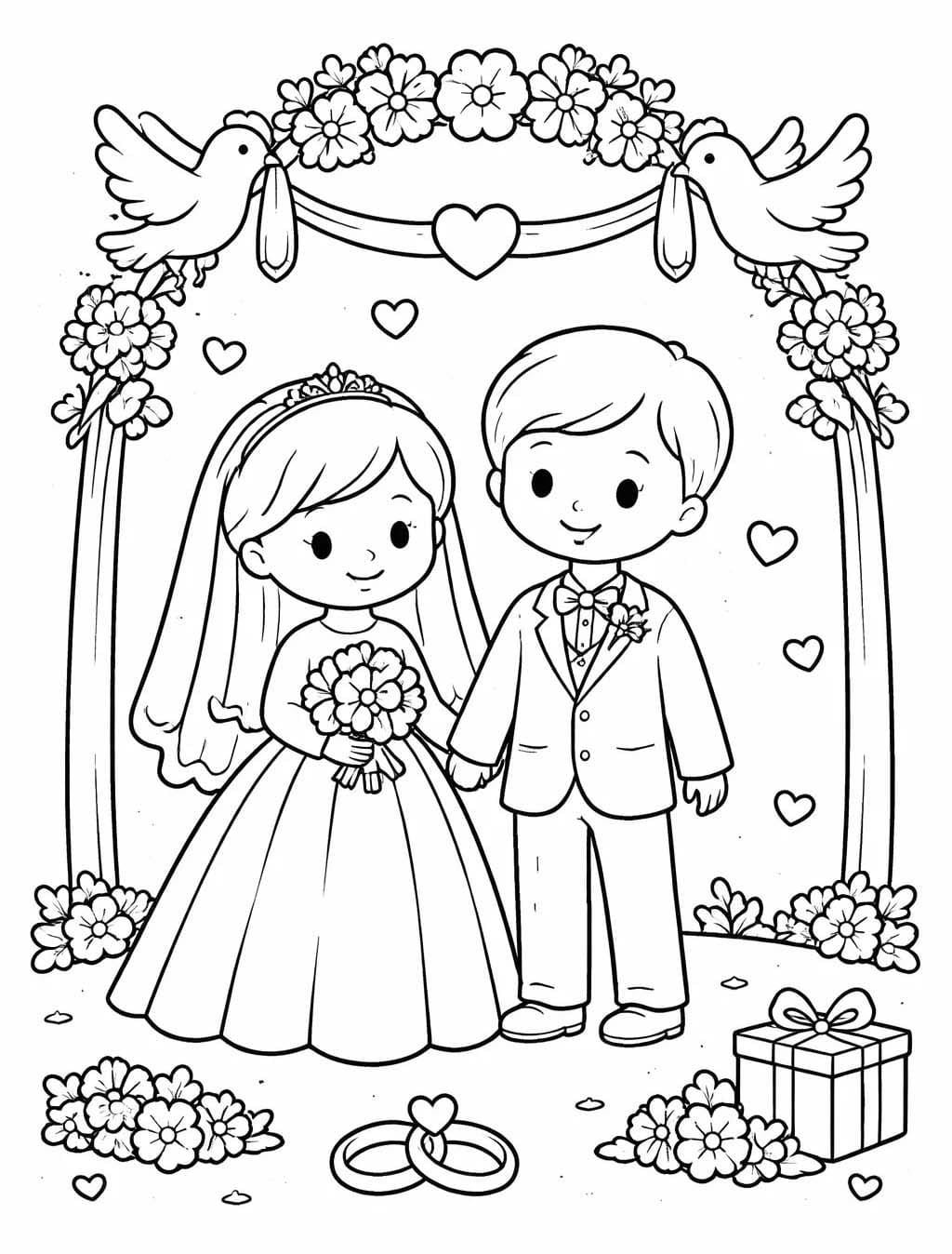 Tekening Trouwen simpel