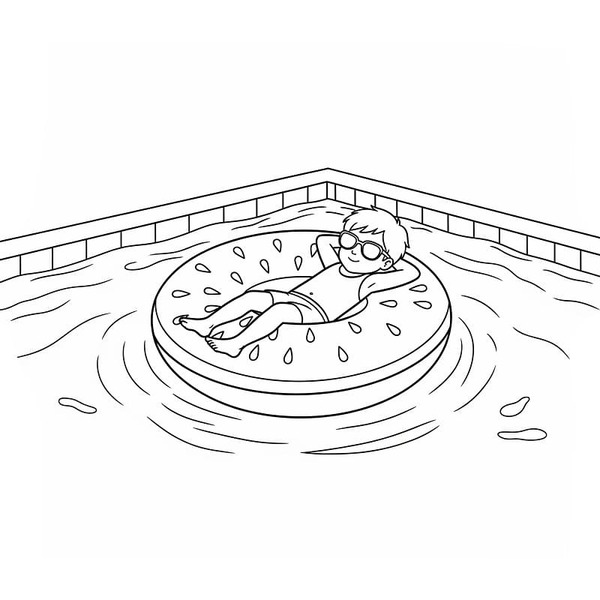 Zwembad afdrukbaar eenvoudig