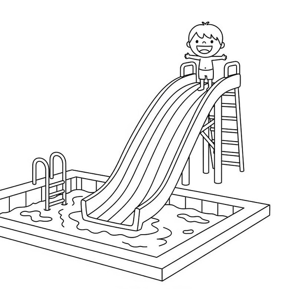 Zwembad afdrukbaar simpel