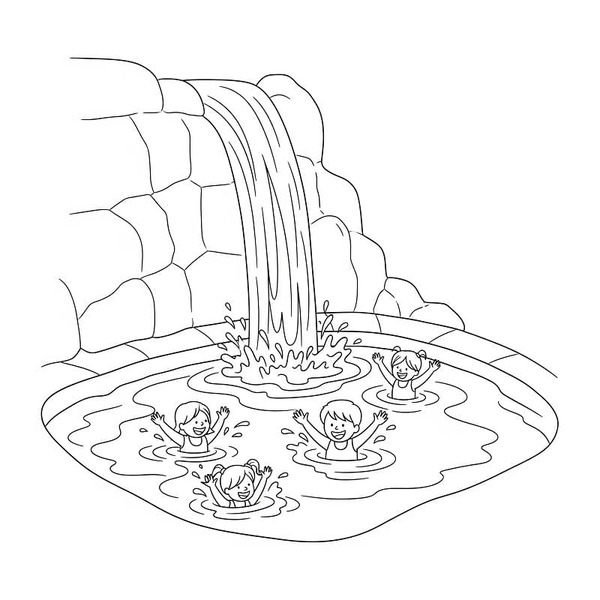 Zwembad gratis afdrukbaar simpel