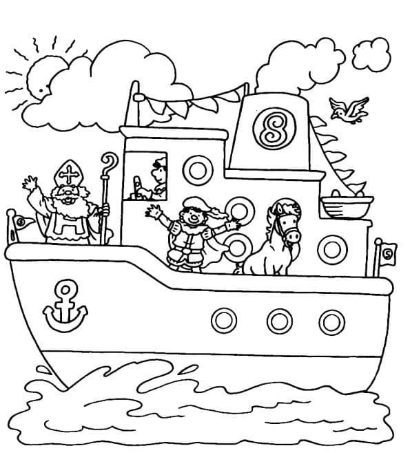 Afbeelding Stoomboot Sinterklaas gratis