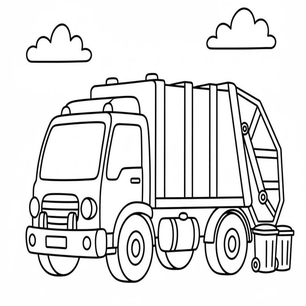 Afbeelding Vuilniswagen gratis afdrukbaar