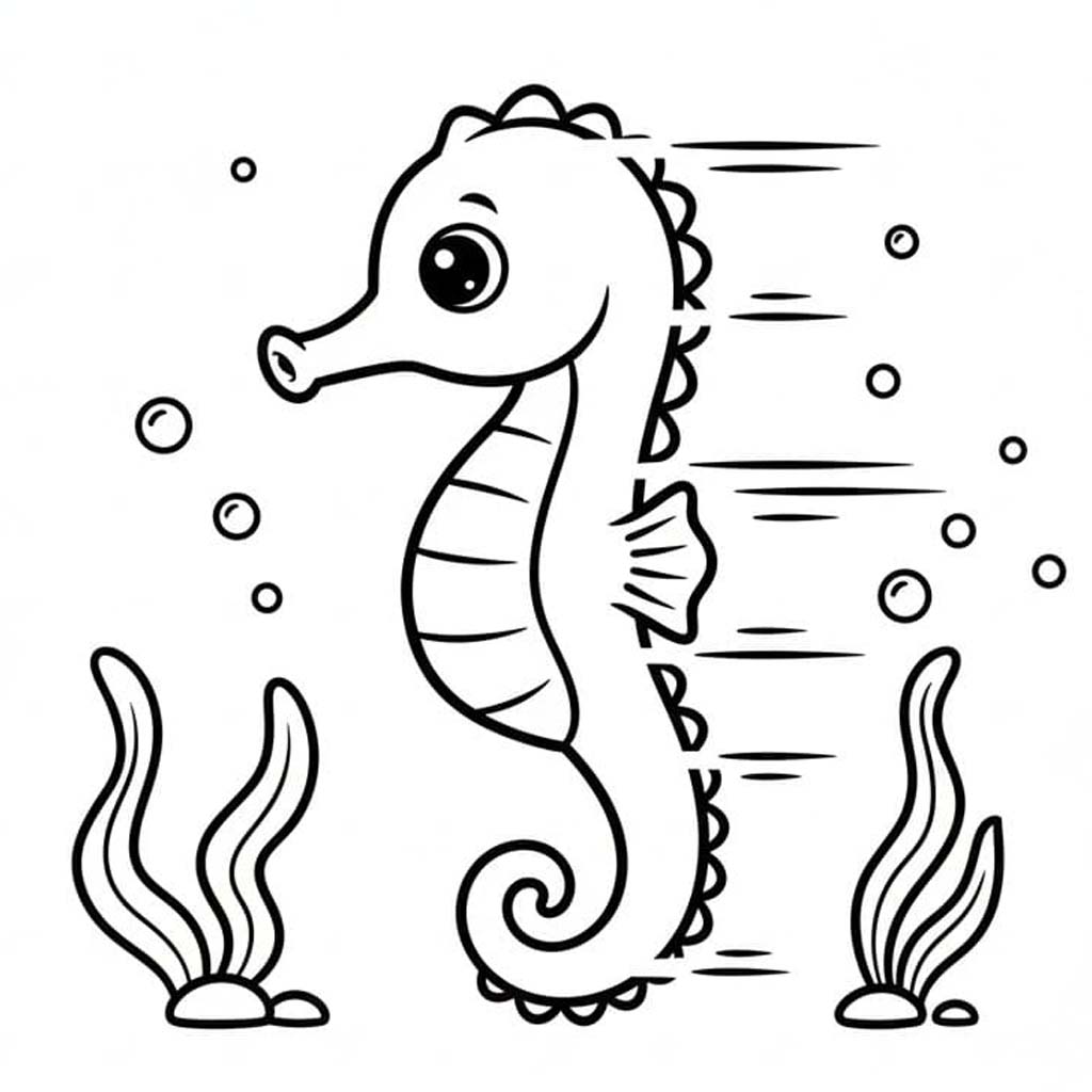 Afbeelding Zeepaardjes gratis afdrukbaar