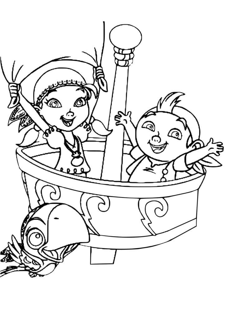 Jake en de Nooitgedachtland Piraten afdrukbaar simpel