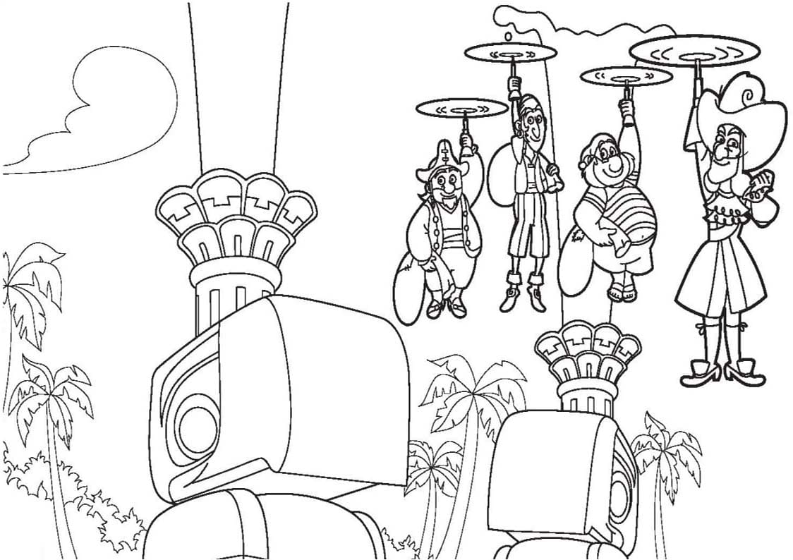 Jake en de Nooitgedachtland Piraten gratis afdrukbaar simpel