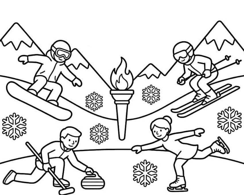 Olympische Winterspelen afdrukbaar simpel