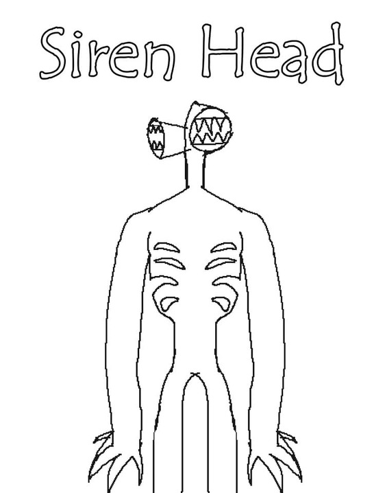 Siren Head afdrukbaar voor kinderen