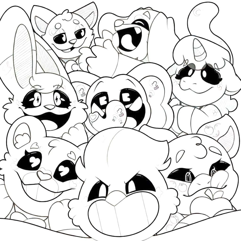 Smiling Critters afdrukbaar simpel