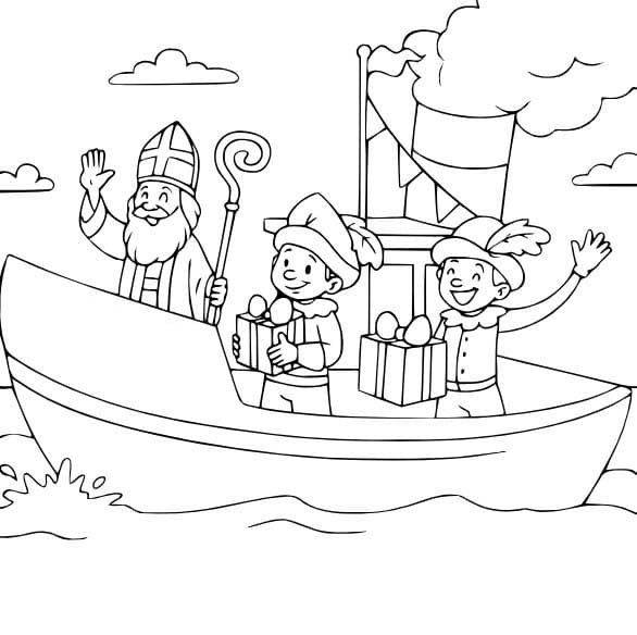 Stoomboot Sinterklaas afdrukbaar basis