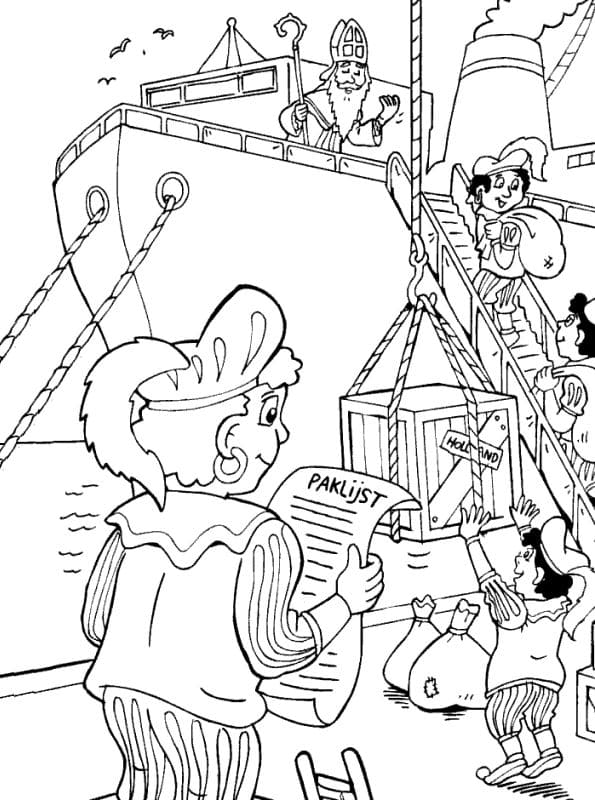 Stoomboot Sinterklaas afdrukbaar