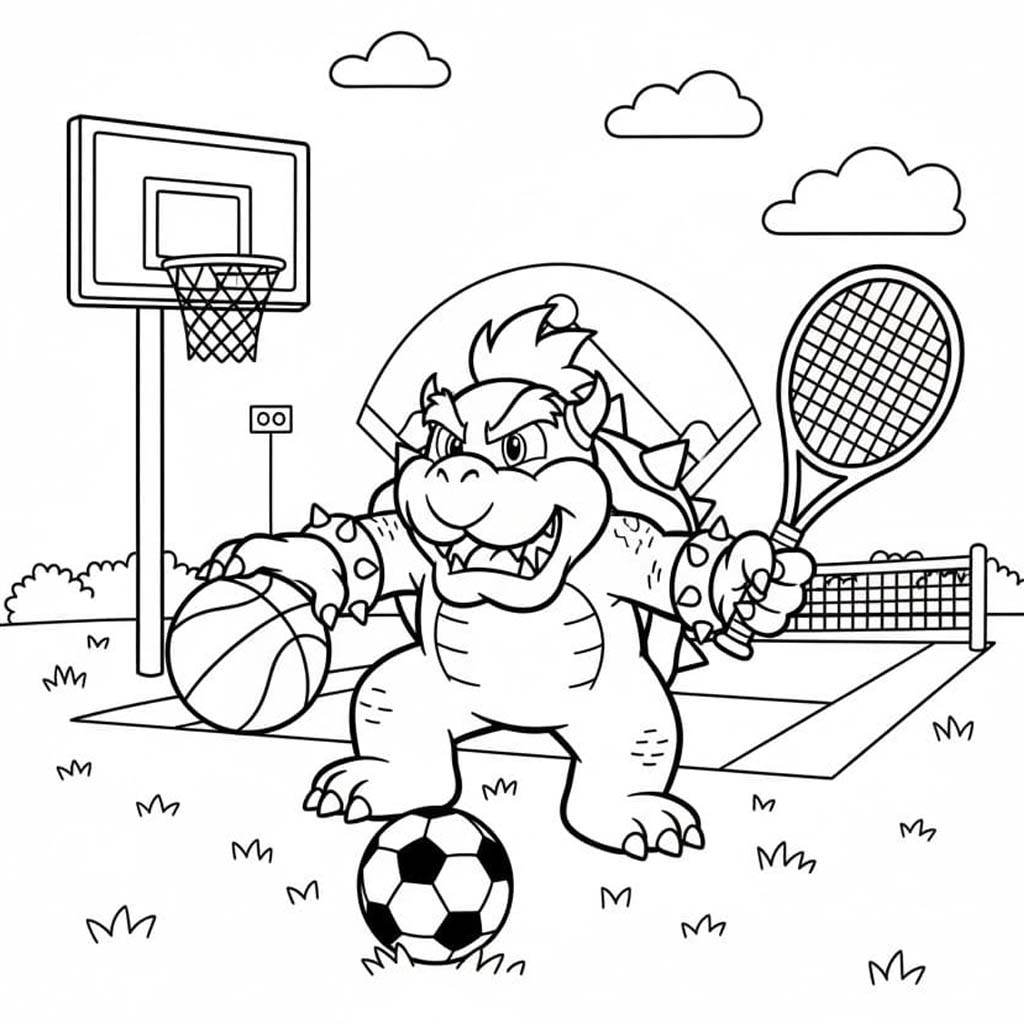 Tekenen Bowser afdrukbaar