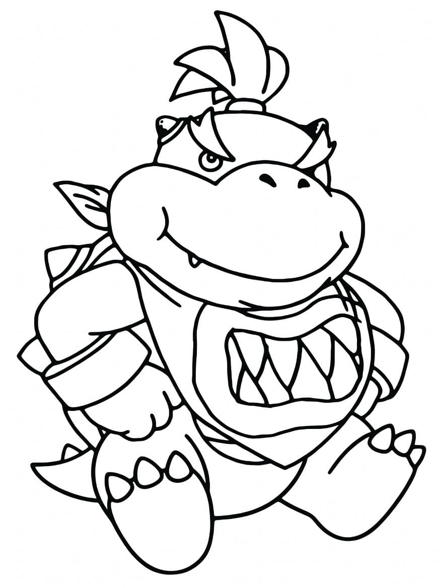 Tekenen Bowser gratis afdrukbaar eenvoudig
