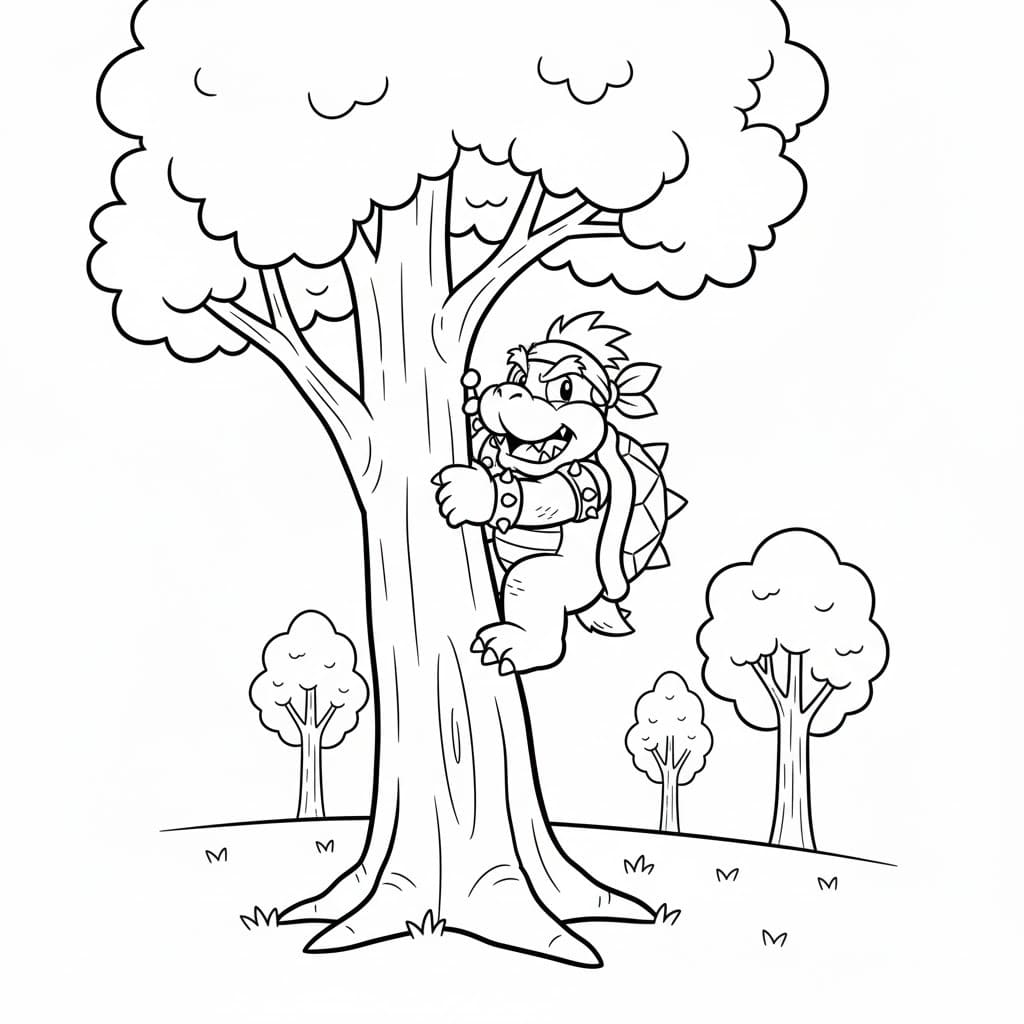 Tekenen Bowser gratis eenvoudig