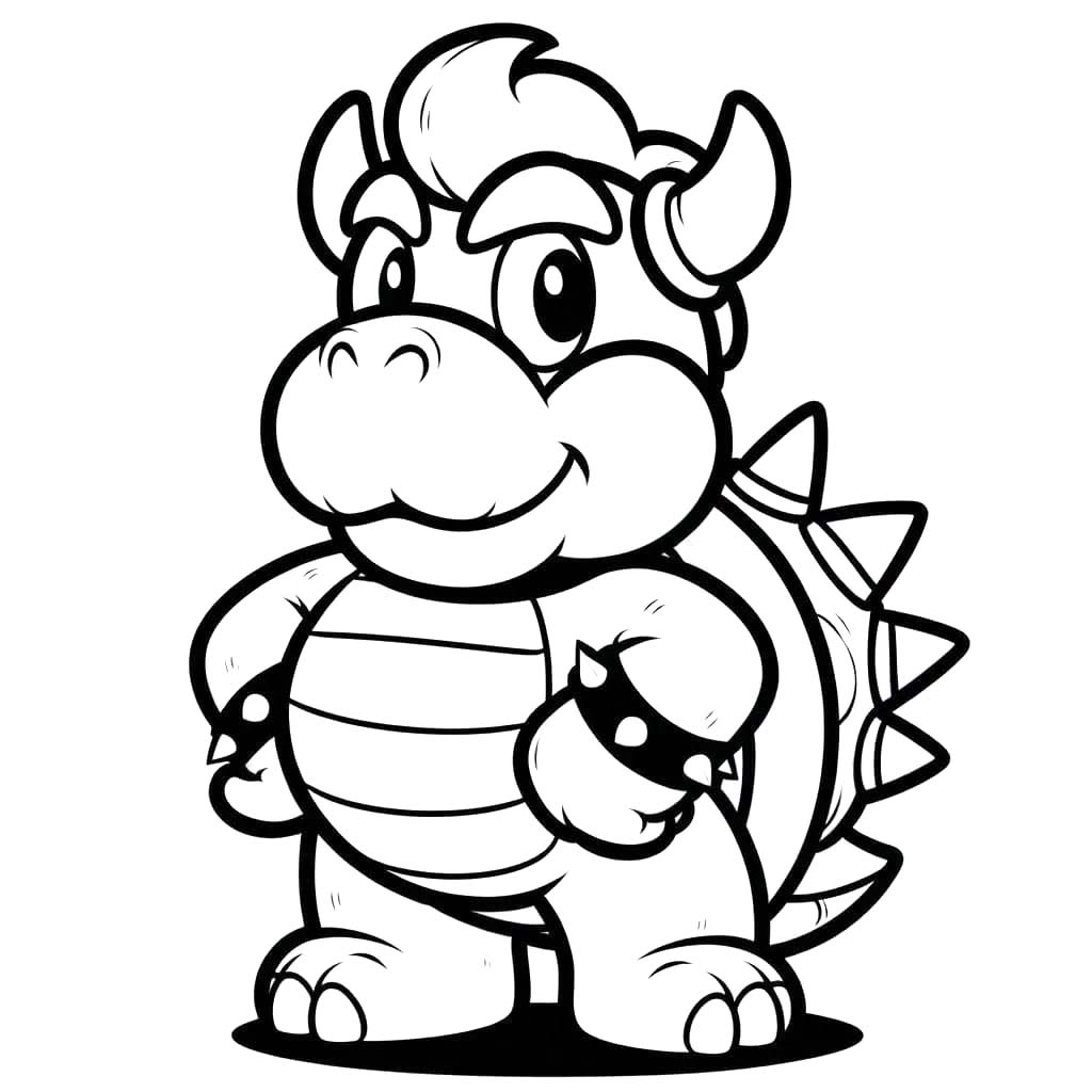 Tekenen Bowser gratis simpel