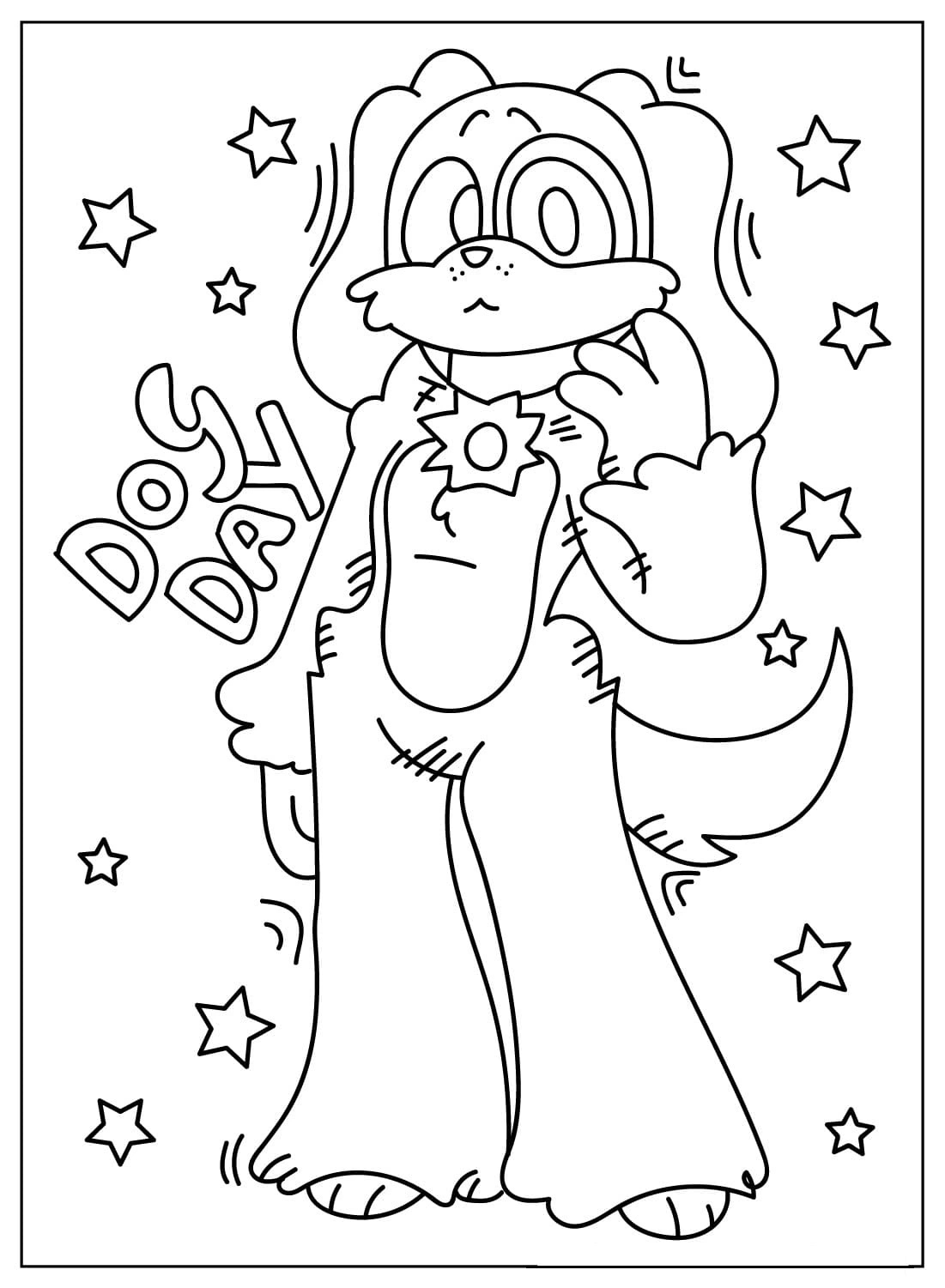 Tekenen Dogday afdrukbaar voor kinderen