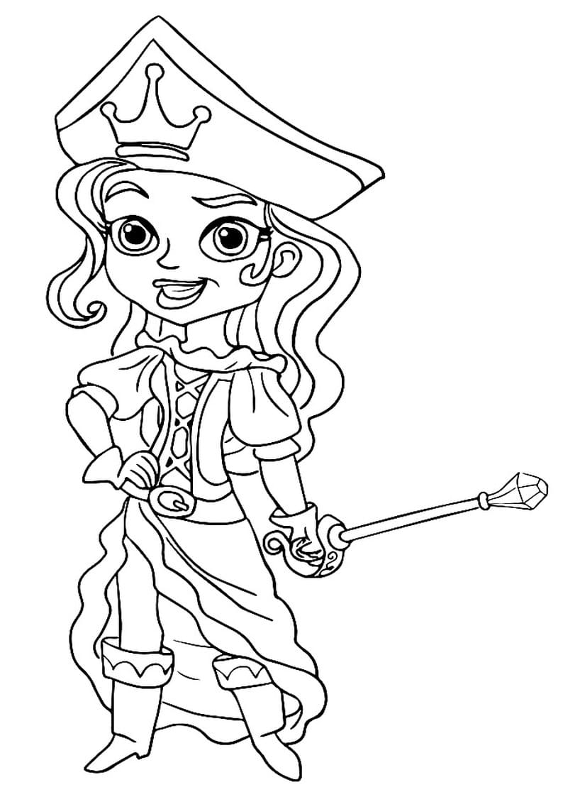 Tekenen Jake en de Nooitgedachtland Piraten afdrukbaar basis