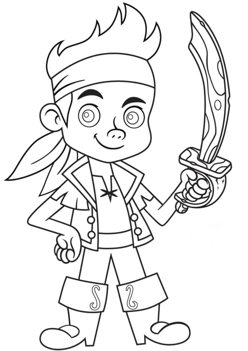 Tekenen Jake en de Nooitgedachtland Piraten eenvoudig