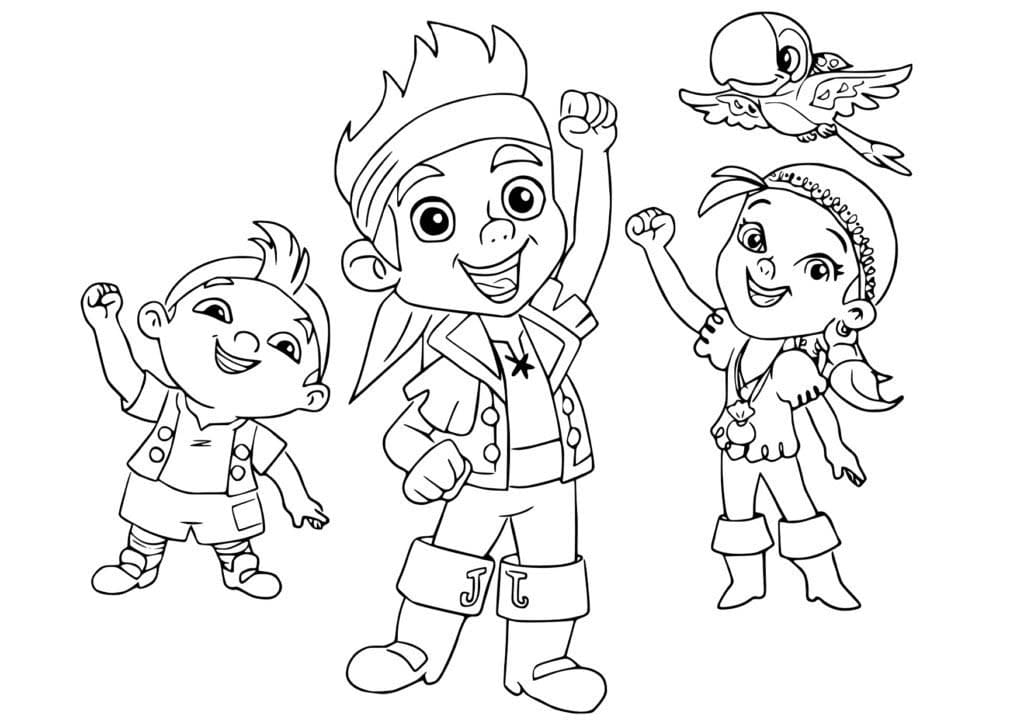 Tekenen Jake en de Nooitgedachtland Piraten gratis afdrukbaar
