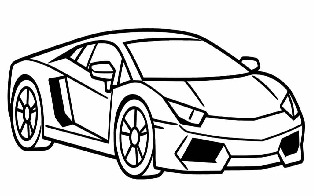Tekenen Lamborghini gratis afdrukbaar basis