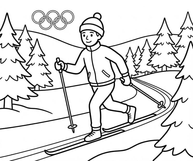 Tekenen Olympische Winterspelen afdrukbaar basis