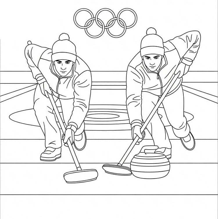 Tekenen Olympische Winterspelen afdrukbaar simpel