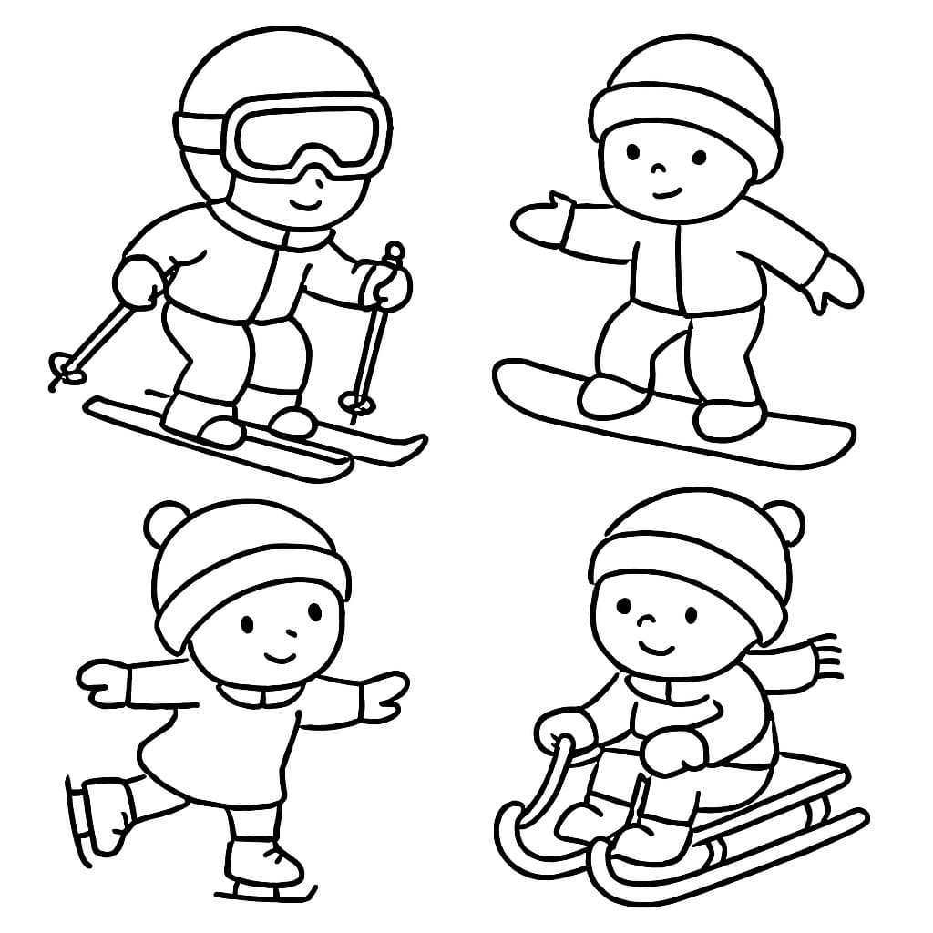 Tekenen Olympische Winterspelen gratis