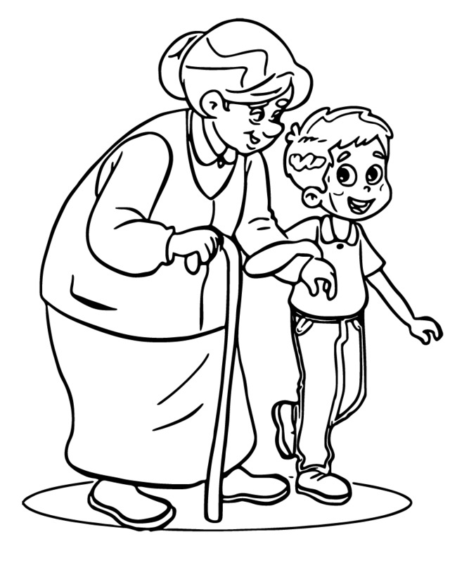 Tekenen Opa En Oma afdrukbaar voor kinderen