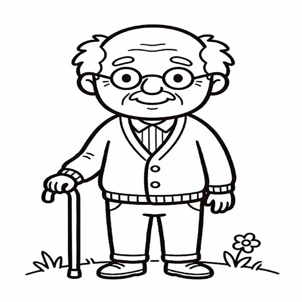 Tekenen Opa En Oma gratis basis