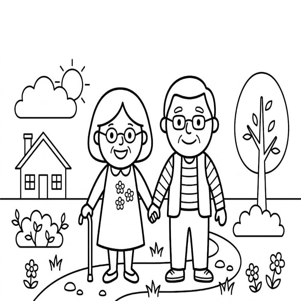 Tekenen Opa En Oma gratis