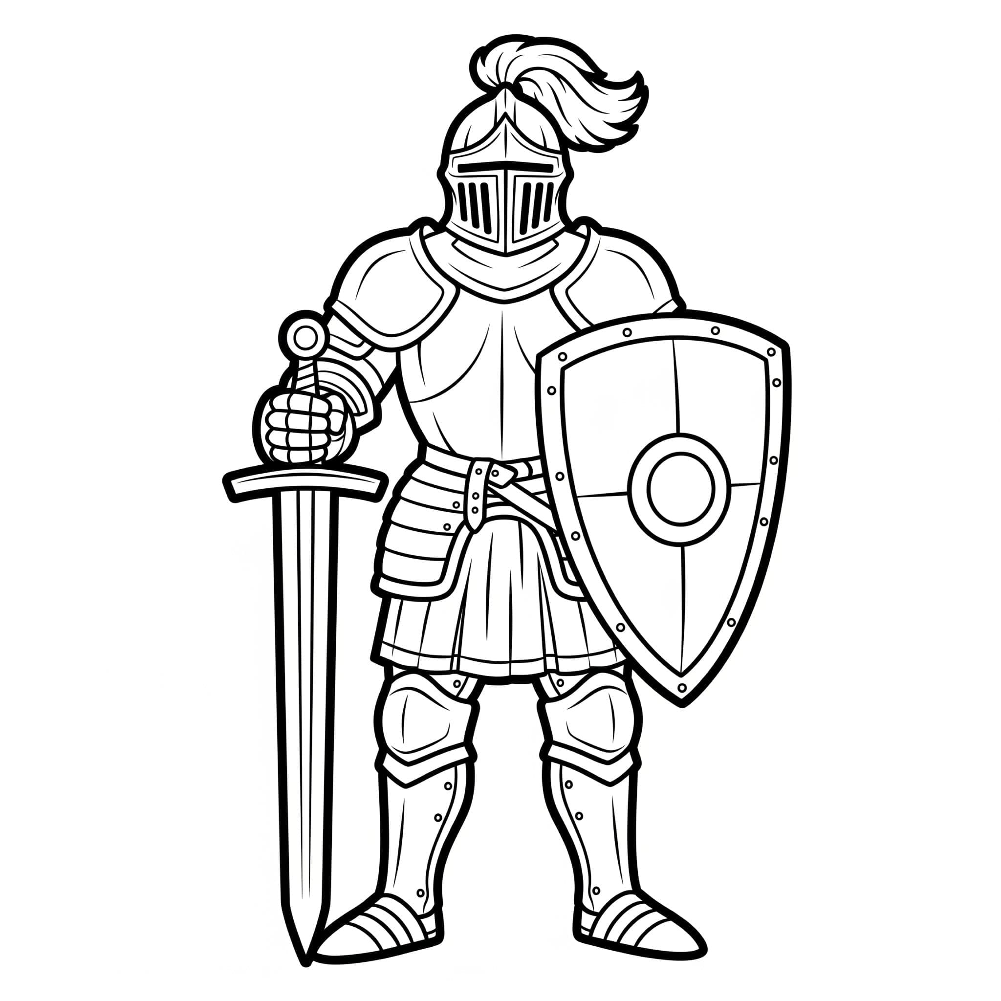 Tekenen Ridder afdrukbaar basis