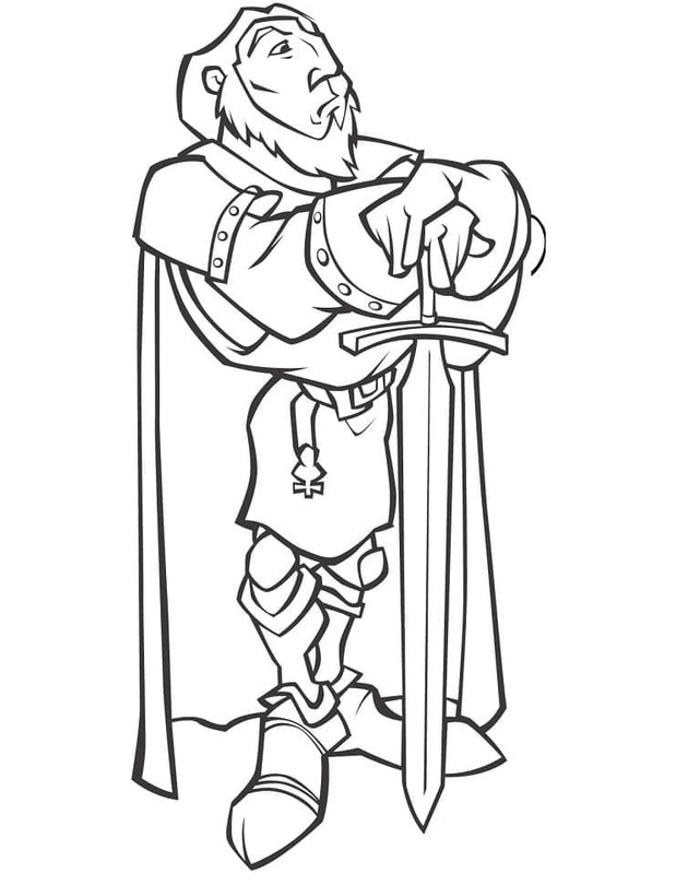Tekenen Ridder afdrukbaar simpel