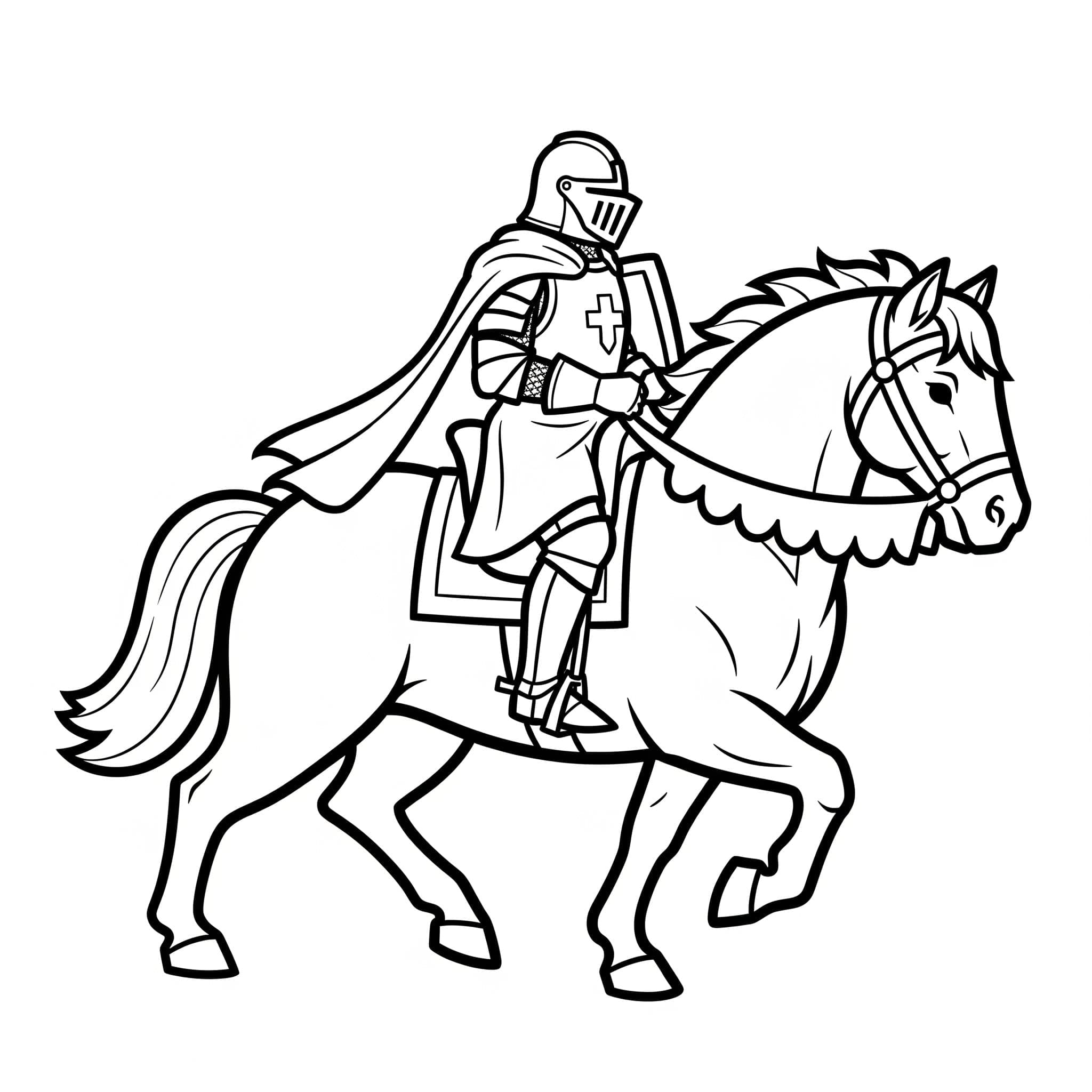 Tekenen Ridder gratis afdrukbaar basis
