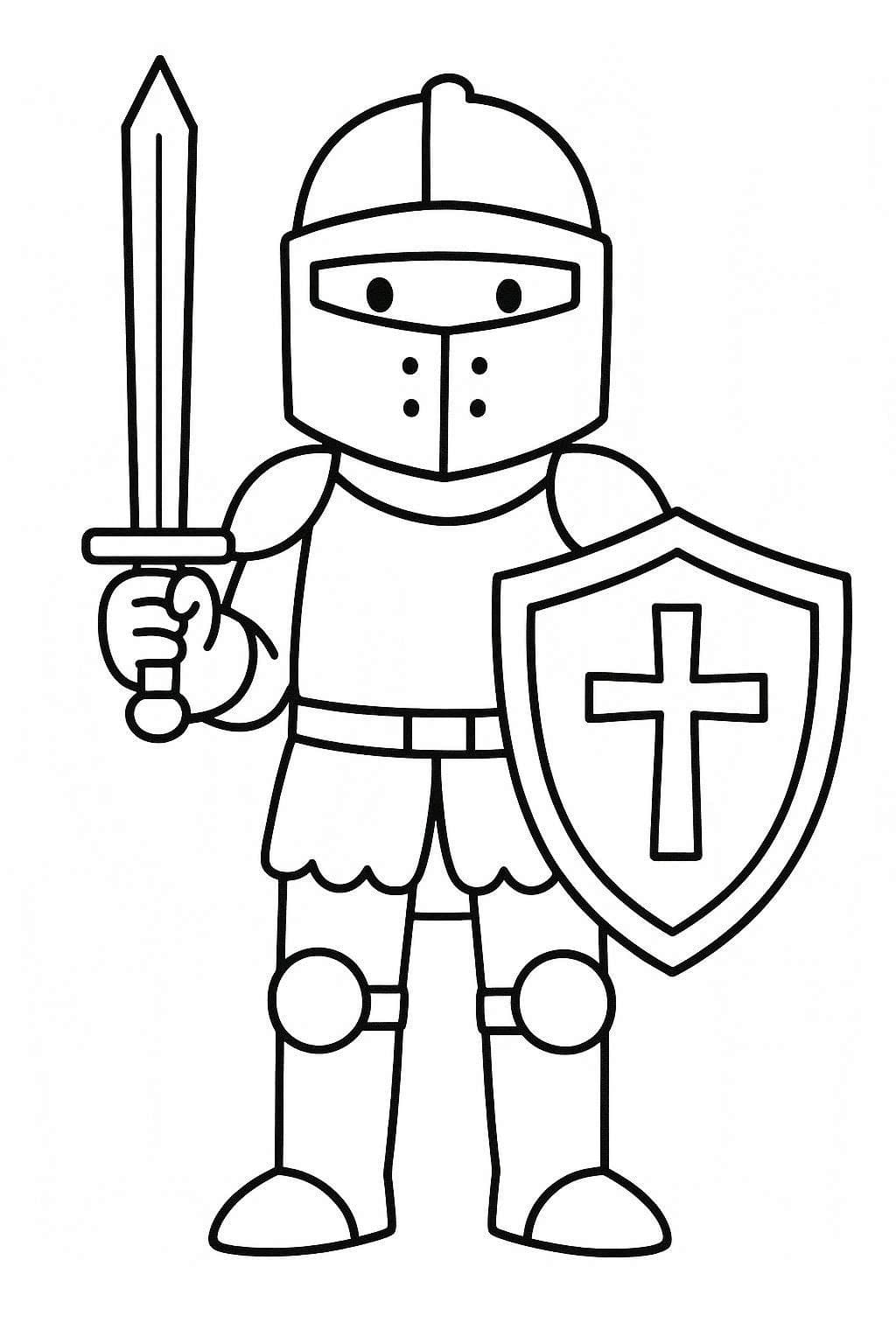 Tekenen Ridder gratis afdrukbaar