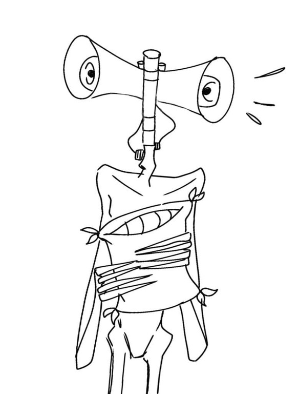 Tekenen Siren Head afdrukbaar voor kinderen