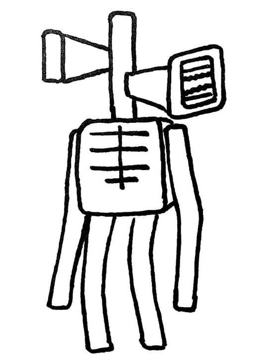 Tekenen Siren Head gratis afdrukbaar basis