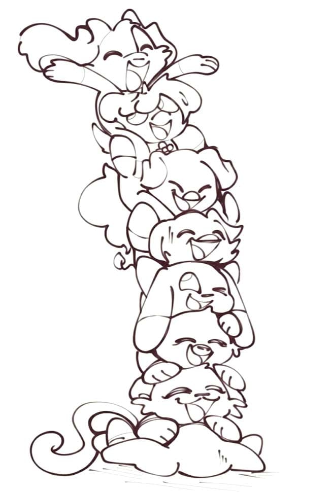 Tekenen Smiling Critters gratis afdrukbaar basis