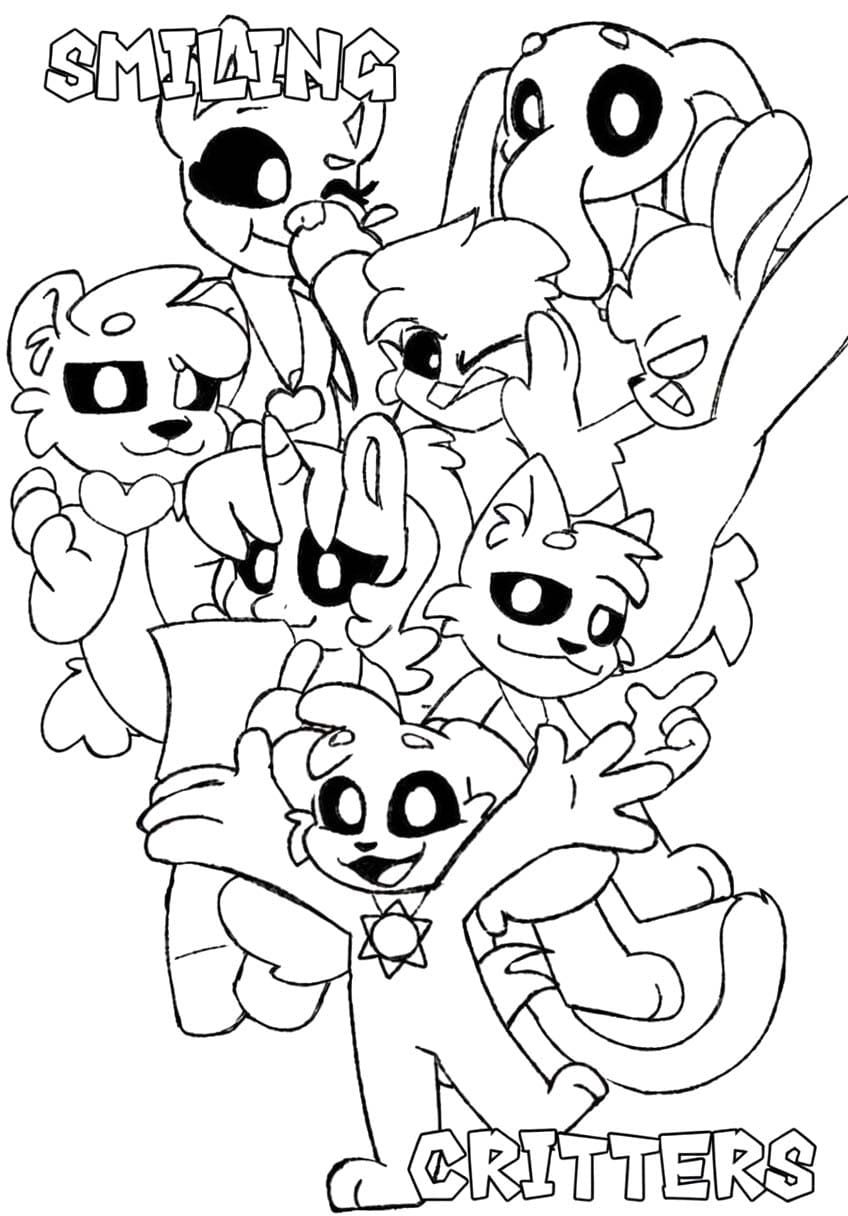 Tekenen Smiling Critters gratis afdrukbaar eenvoudig