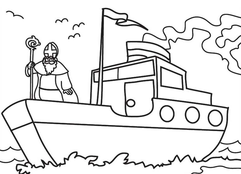 Tekenen Stoomboot Sinterklaas