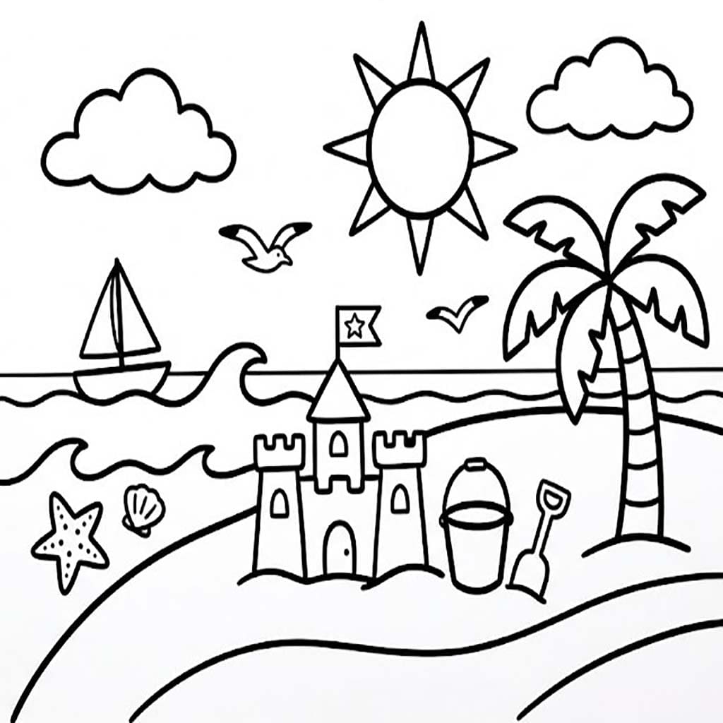 Tekenen Strand gratis