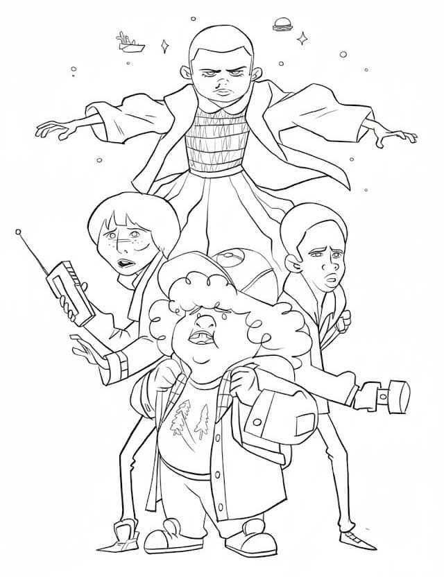 Tekenen Stranger Things gratis afdrukbaar